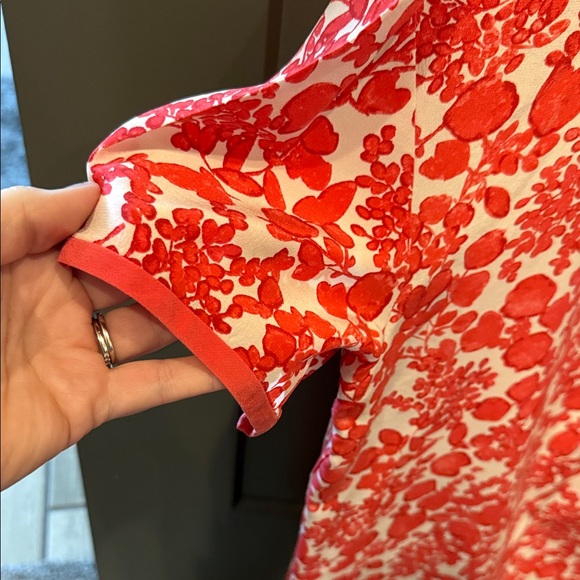 Tory Burch Vibrant Red Patterned Blouse - Picture 5 of 5